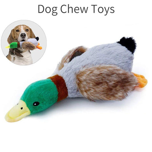 Plush Duck Squeaky Dog Chew Toy with Rope - Dental Cleaning Sound