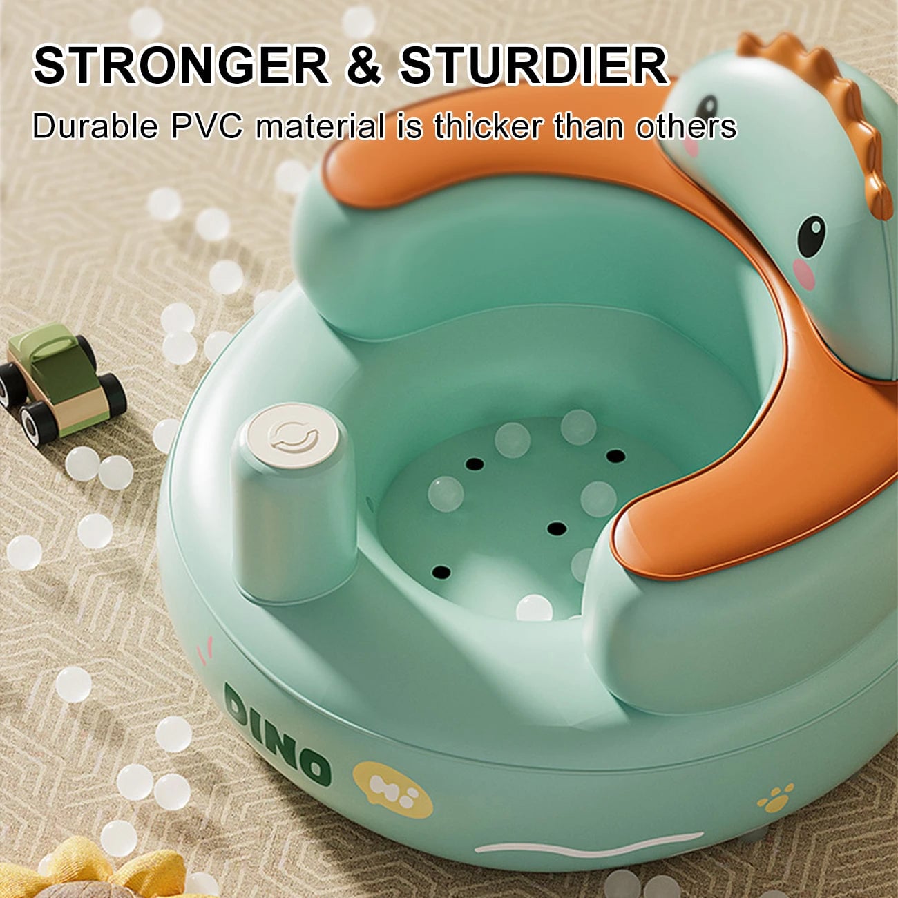 Inflatable Baby Floor Seat Built-in Air Pump 3+ Months Sit Me Up Chair