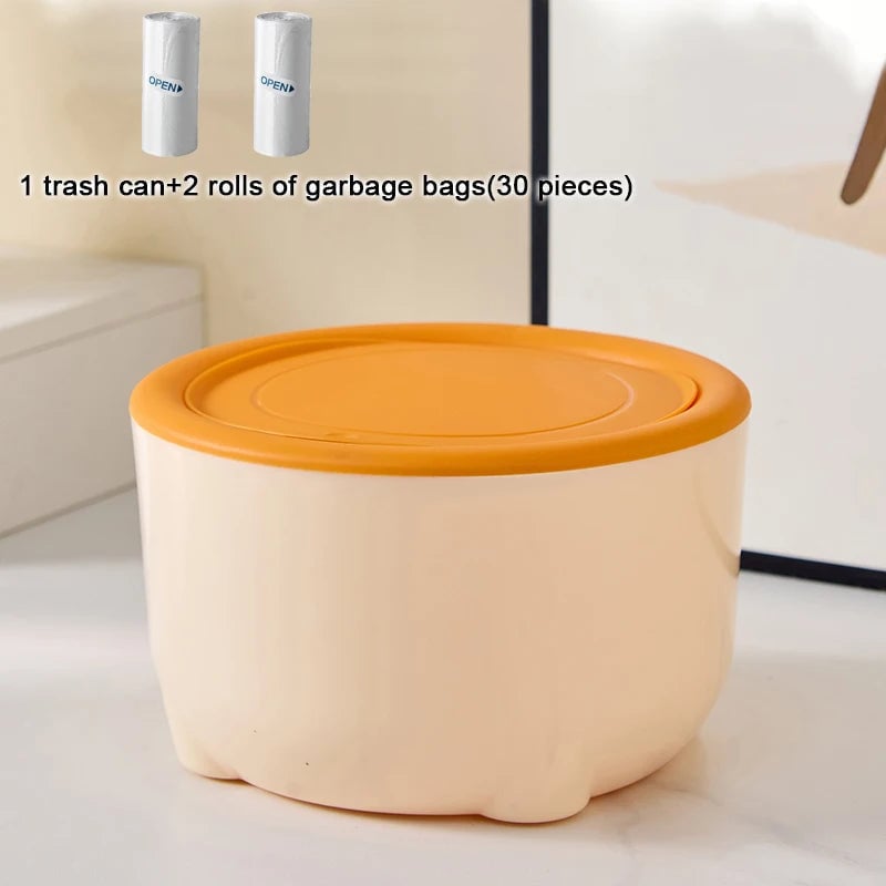 Mini Desktop Trash Bin - Portable Small Waste Can for Car & Office