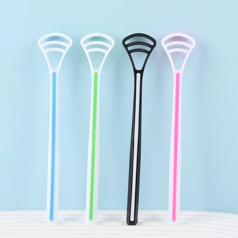 Silicone Tongue Scraper Double-Sided Ergonomic Handle Oral Hygiene