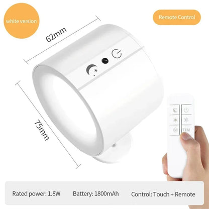 Magnetic LED Wall Lamp 360° Rotation Rechargeable Remote Control