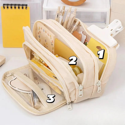 Large Capacity Pencil Case - Multi-Purpose Portable Pouch for Office