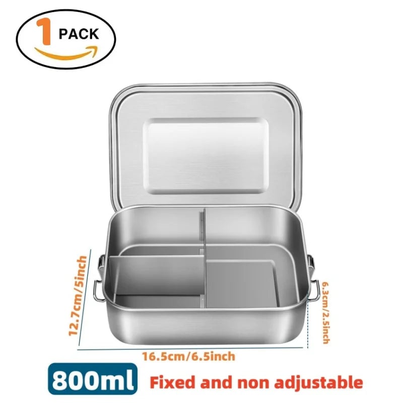 304 Stainless Steel Bento Lunch Box - Airtight BPA-Free Adult