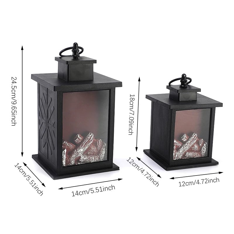 LED Flame Effect Handheld Table Lamp - Portable Fireplace Decor