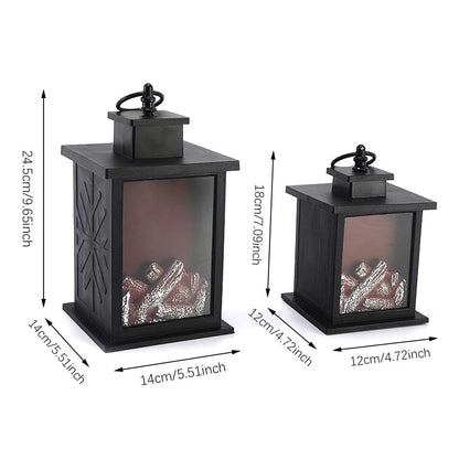LED Flame Effect Handheld Table Lamp - Portable Fireplace Decor