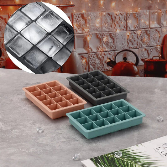 15 Grid Silicone Ice Cube Mold - Big Square Ice Cube Tray Maker