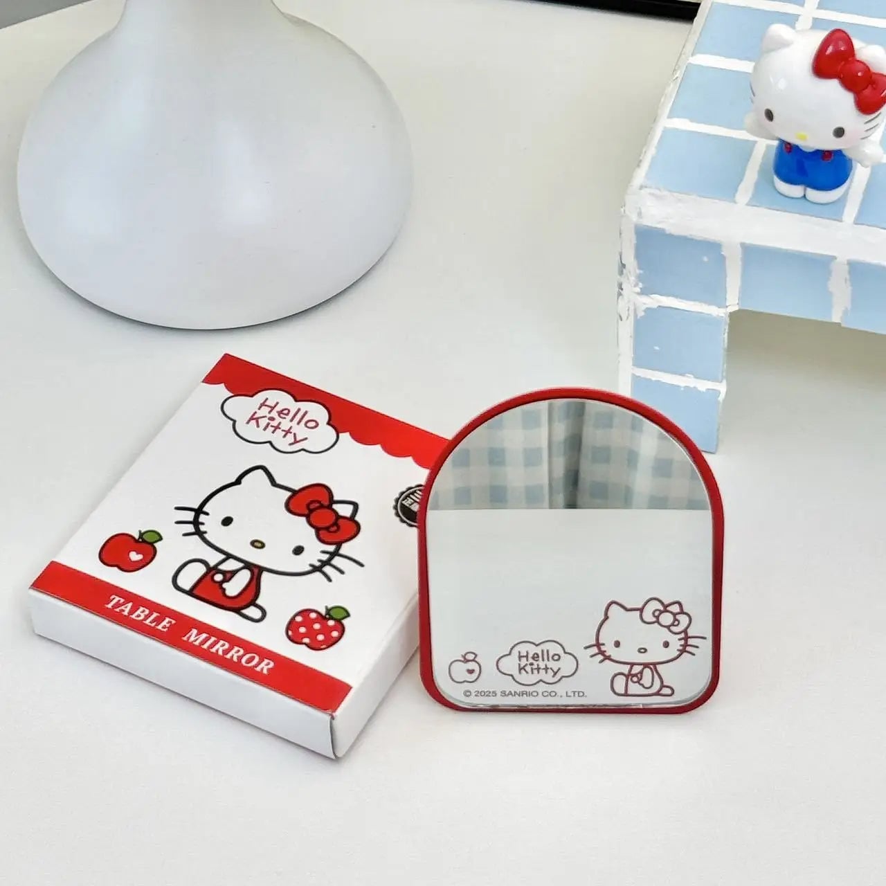Hello Kitty Metal Desktop Makeup Mirror with Adjustable Bracket