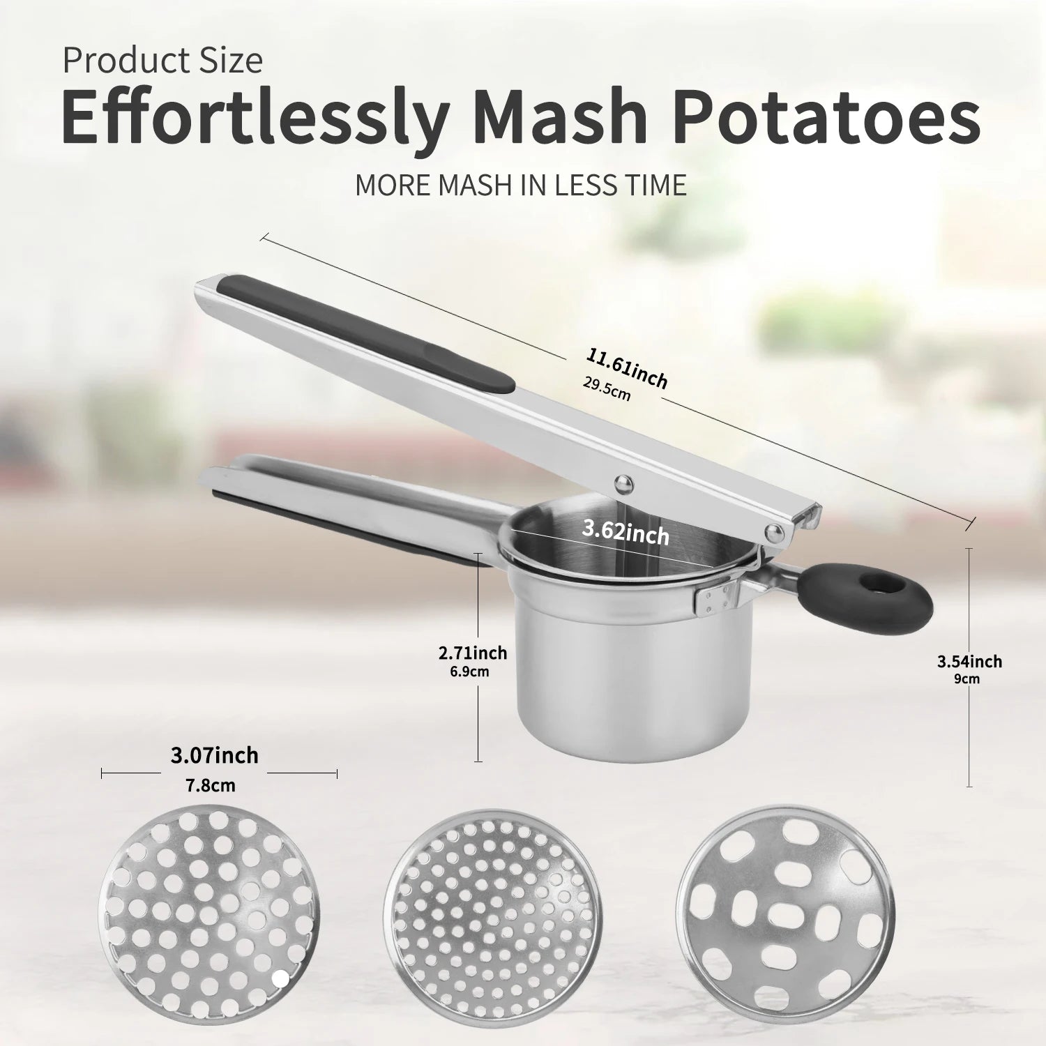 Stainless Steel Potato Ricer with Replaceable Silicone Handle