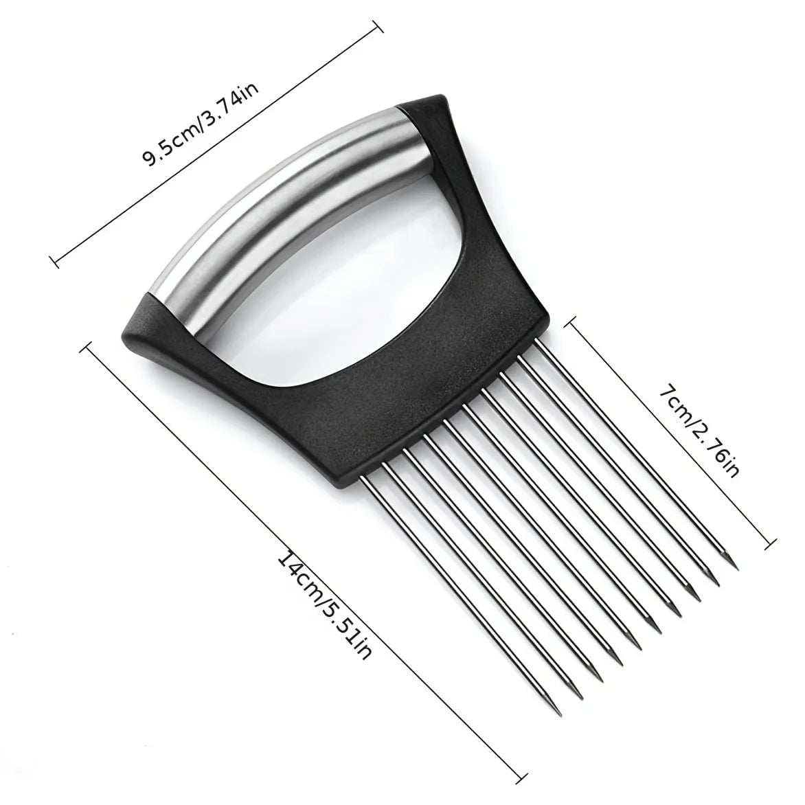Stainless Steel Onion Slicer Holder - Multi Vegetable Cutter Tool