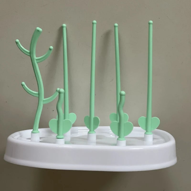 Tree Shape Baby Bottle Drying Rack with Pacifier Holder Storage