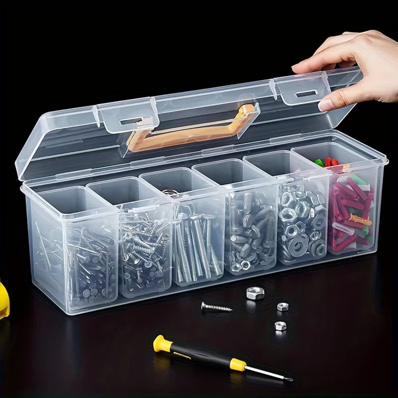 Multi-Compartment Tool Storage Box Set - Screw Parts Organizer