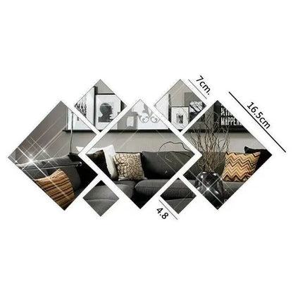3D Acrylic Mirror Wall Sticker - DIY Removable Home Decor Bedroom