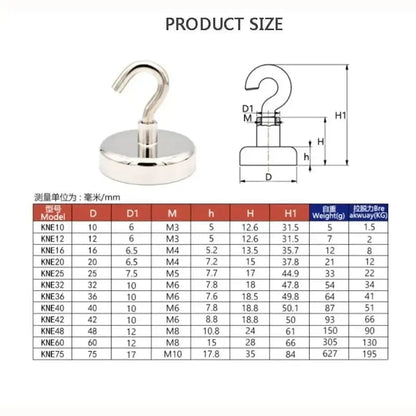 10PCS Strong Magnetic Hooks Multi-Purpose Kitchen Bathroom Storage