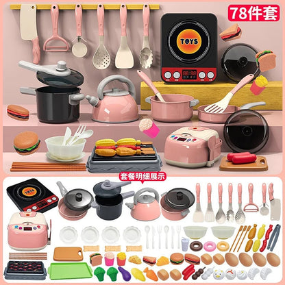 Interactive Musical Kitchen Toy Set with Cutting Tools for Kids Play