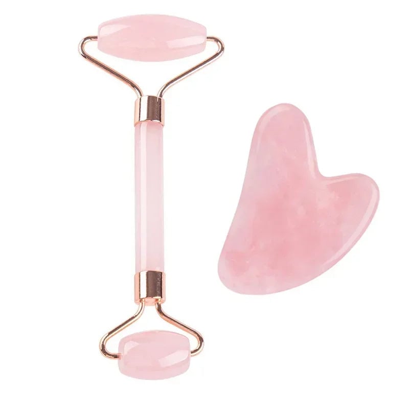Natural Jade Roller Gua Sha Massager Face Neck Body Eye Care Tool