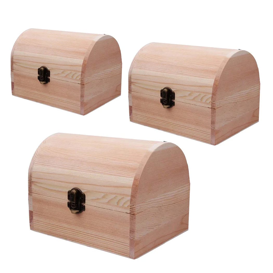 Wooden Craft Box Jewellery Storage Trinket Keepsake Organizer