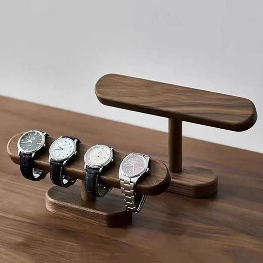 Walnut Wood Watch Display Stand - Jewelry Organizer Bracket Holder