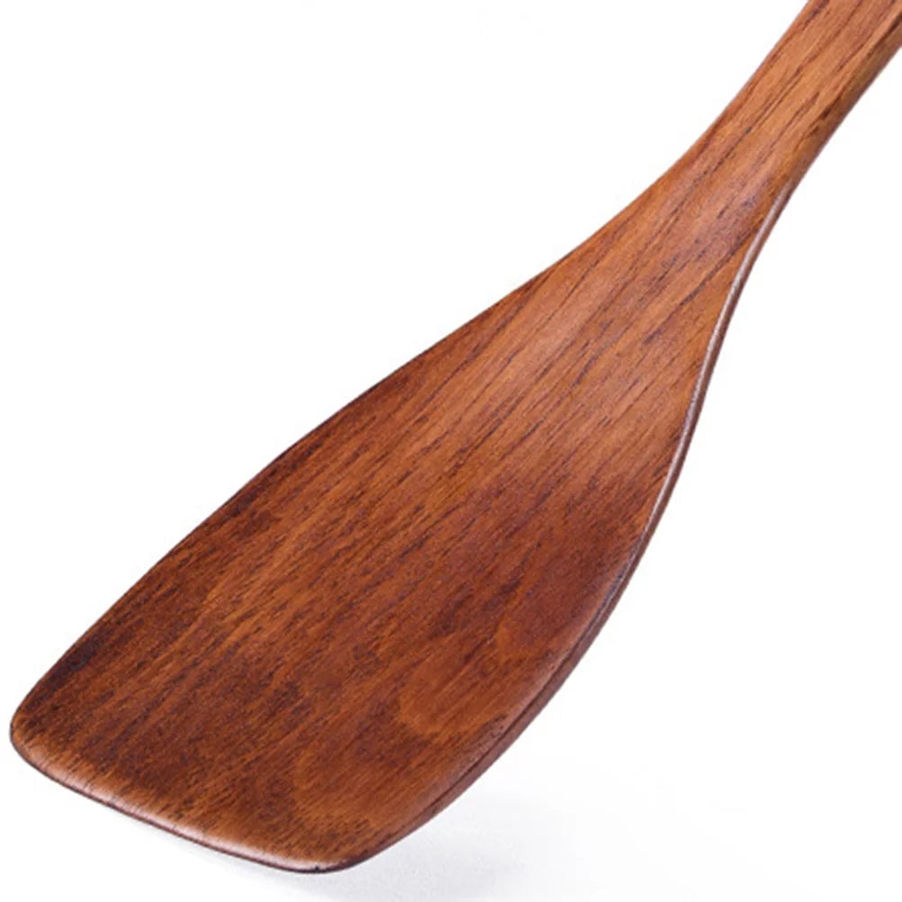 Long Handle Wooden Spatula Turner - Kitchen Cooking Utensil Tool