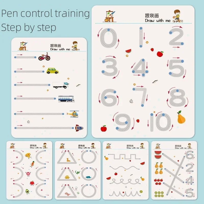 Reusable Montessori Tracing Workbook - Pen Control Practice Book