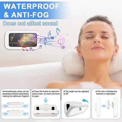 Waterproof Rotating Phone Mount - Adjustable Bathroom Shower Holder