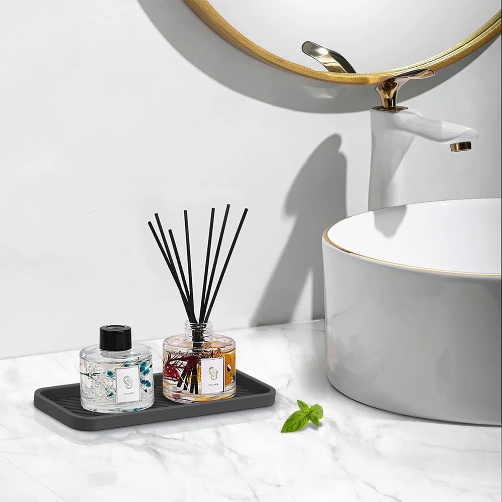 Silicone Drain Tray - Kitchen Sink Sponge Holder & Soap Dispenser