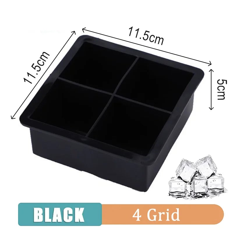 Silicone Ice Cube Maker Mold Tray with Lid - 4/6/8/15 Grid Large Ball