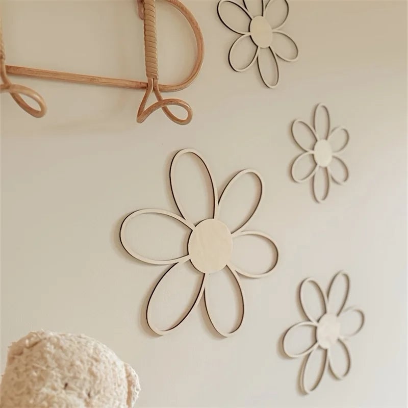 DIY Wooden Daisy Flower Wall Art Scandinavian Style Home Decor