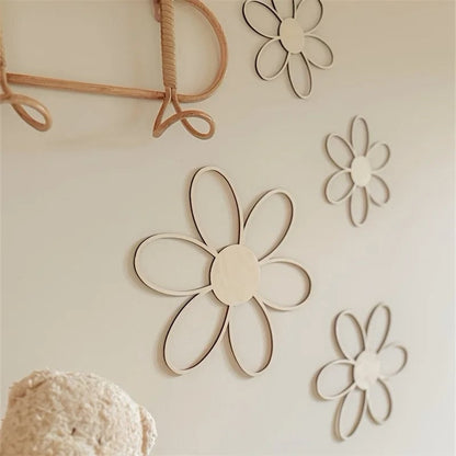 DIY Wooden Daisy Flower Wall Art Scandinavian Style Home Decor