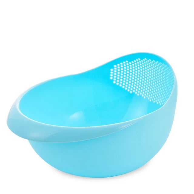 Plastic Rice Sieve Colander - Multi-Purpose Kitchen Drain Basket