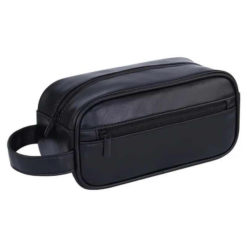 Large Capacity Leather Travel Wash Bag Multi-Pocket Toiletry Organizer