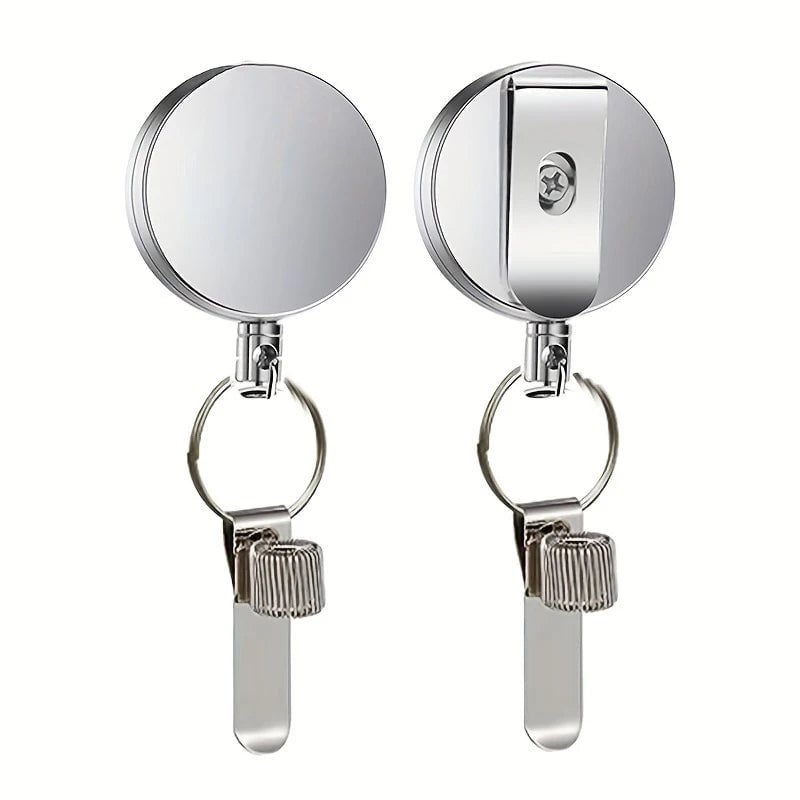 Retractable Steel Wire Pen Holder Anti-Loss Metal Clip Case 1-2pcs