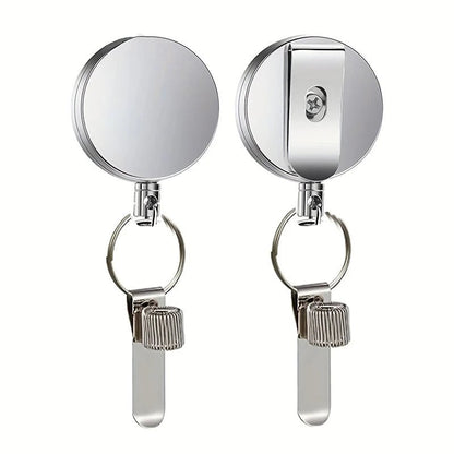 Retractable Steel Wire Pen Holder Anti-Loss Metal Clip Case 1-2pcs
