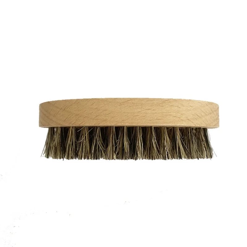 Soft Boar Bristle Beard Brush - Oval Grooming Brush for Men