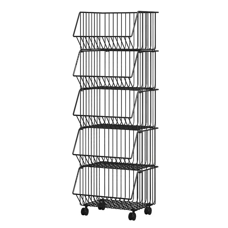Multi-Layer Rotating Storage Basket - Movable Kitchen Vegetable Rack