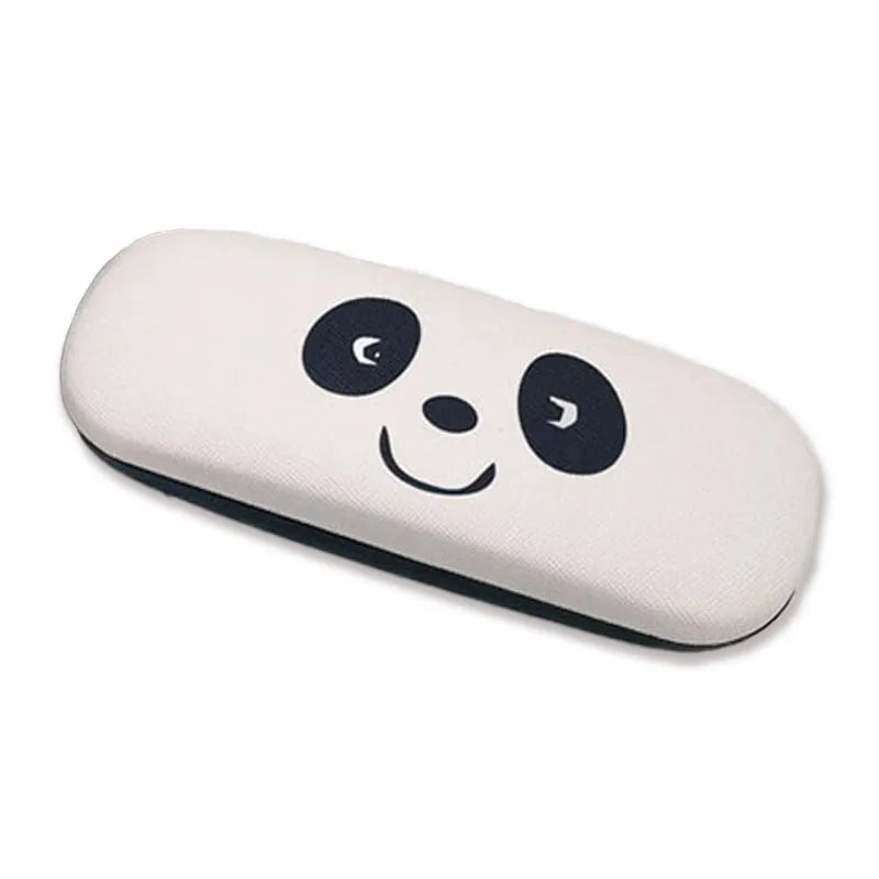 Hard Panda Kids Glasses Case with Cleaning Cloth - Portable Myopia