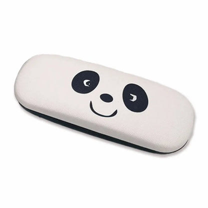 Hard Panda Kids Glasses Case with Cleaning Cloth - Portable Myopia