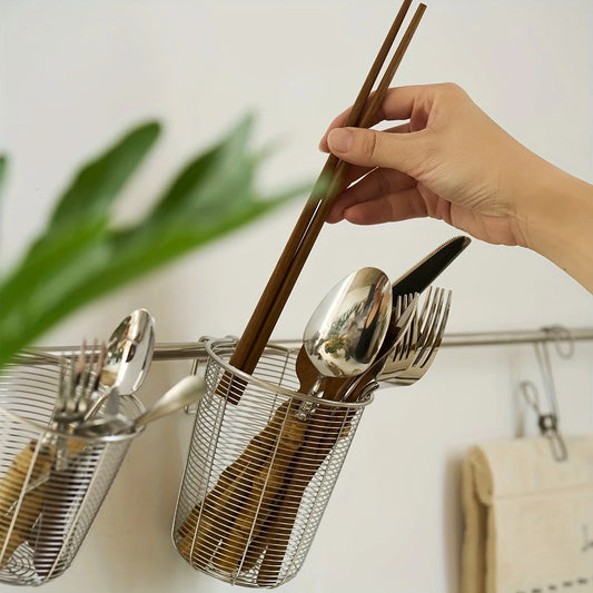 Heavy-Duty Stainless Steel Utensil Drainer with Drainage System