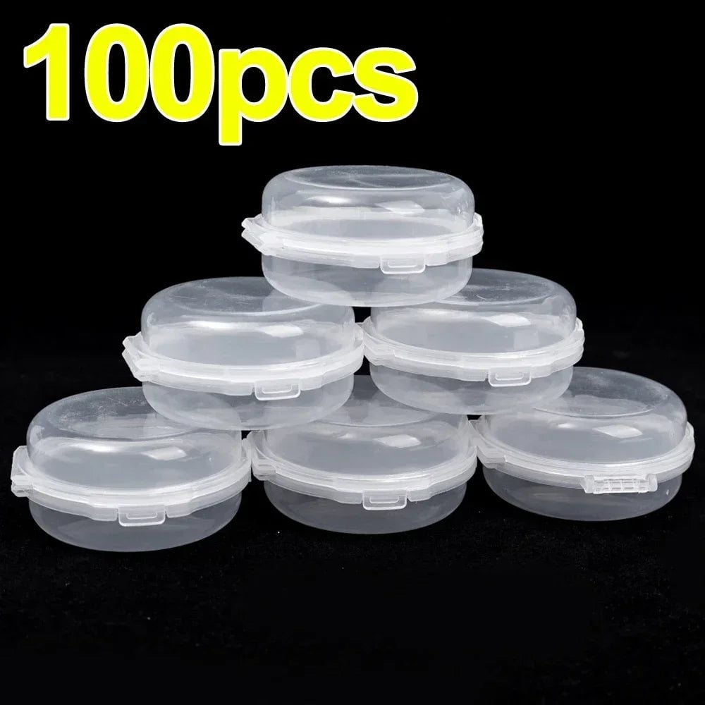 Double Layer Transparent Makeup Puff Storage Box - Dustproof Case
