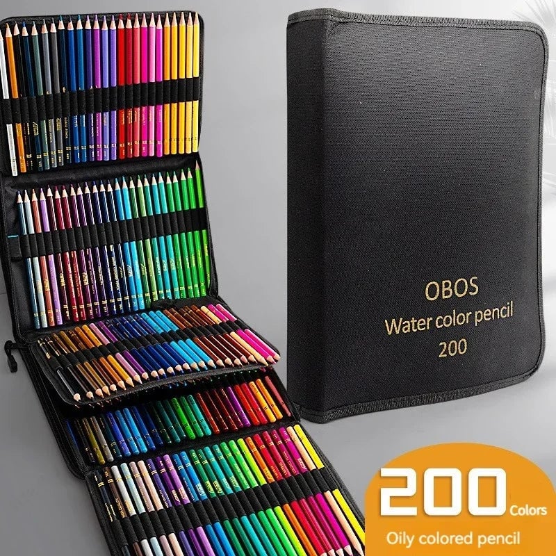 Professional Colored Pencils Set 200/120/72/48 Oil Watercolor Art