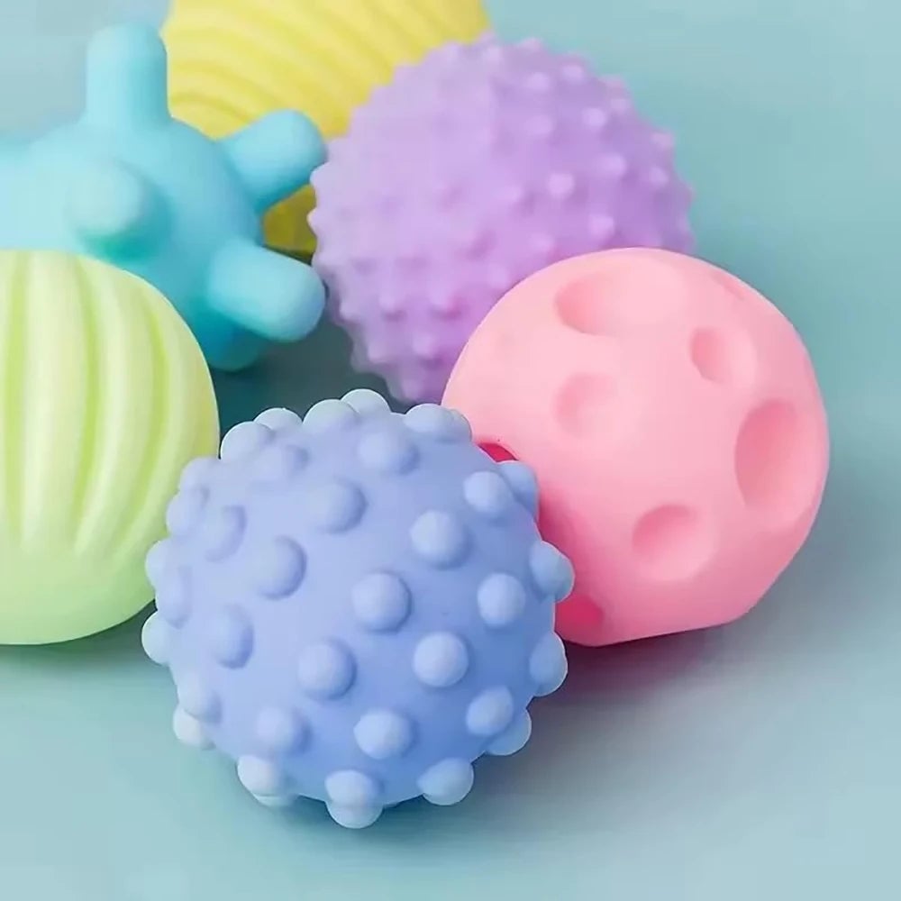 6Pcs Textured Sensory Balls Set - Baby Touch Training Massage Toys