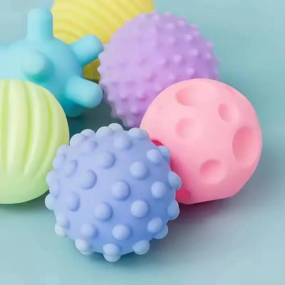 6Pcs Textured Sensory Balls Set - Baby Touch Training Massage Toys