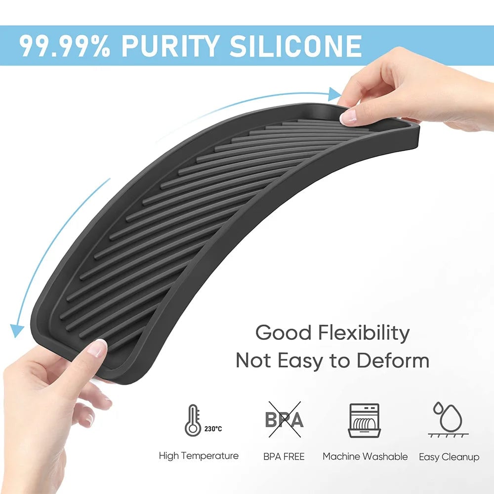 Silicone Drain Tray - Kitchen Sink Sponge Holder & Soap Dispenser