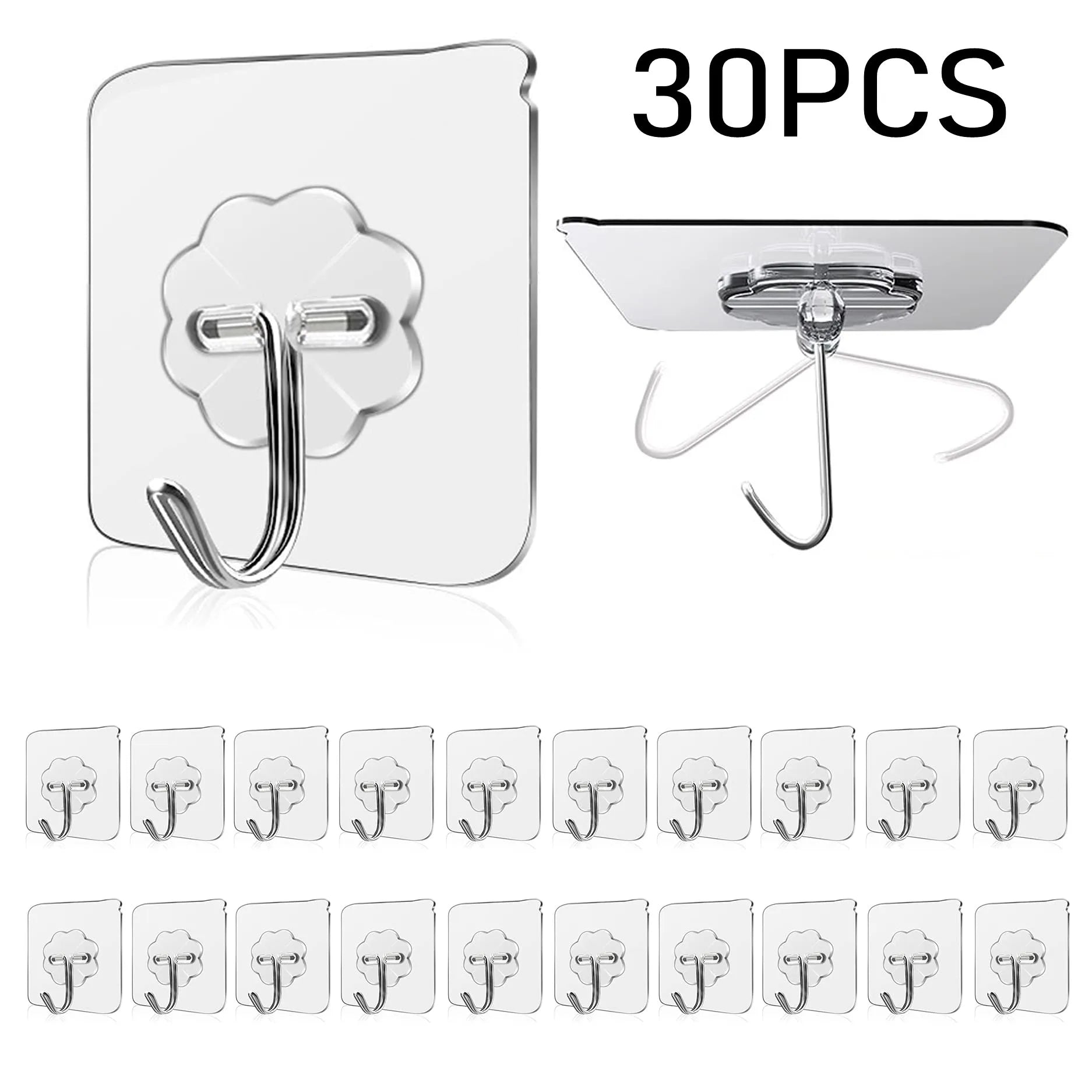 Waterproof Self Adhesive Hooks - Oilproof Kitchen Bathroom Shower