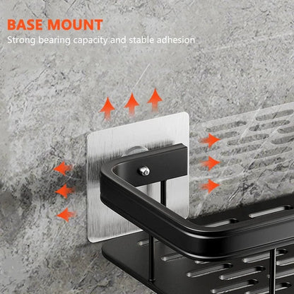 No Drill Corner Bathroom Storage Rack Wall Mount Shower Organizer