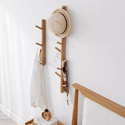 Wooden Branch Tree Design Wall Coat Rack Entryway Organizer Hanger