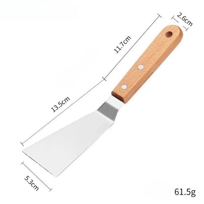 Stainless Steel Spatula with Wooden Handle - Teppanyaki Scraper