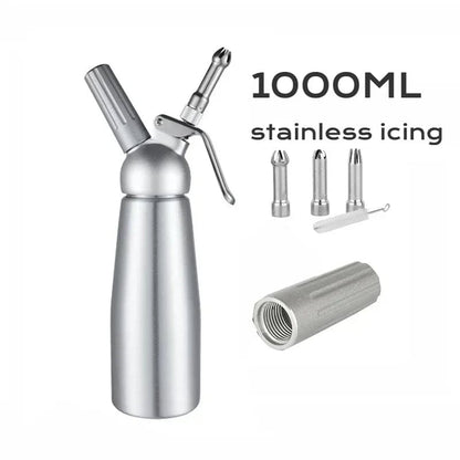Professional Whipped Cream Dispenser 17oz/34oz Aluminum Siphon Gun