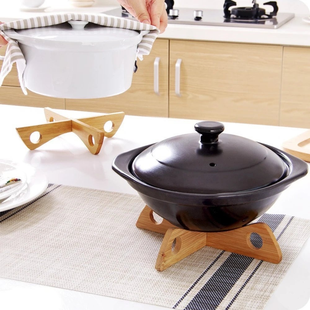 Wooden Kitchen Shelf Organizer with Table Mats & Gadget Holders