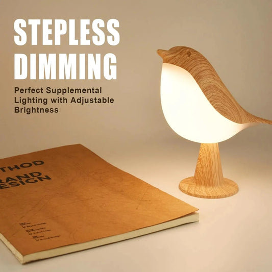 Bird Desk Lamp Cordless Touch Sensor 3 Color Temperature Night Light