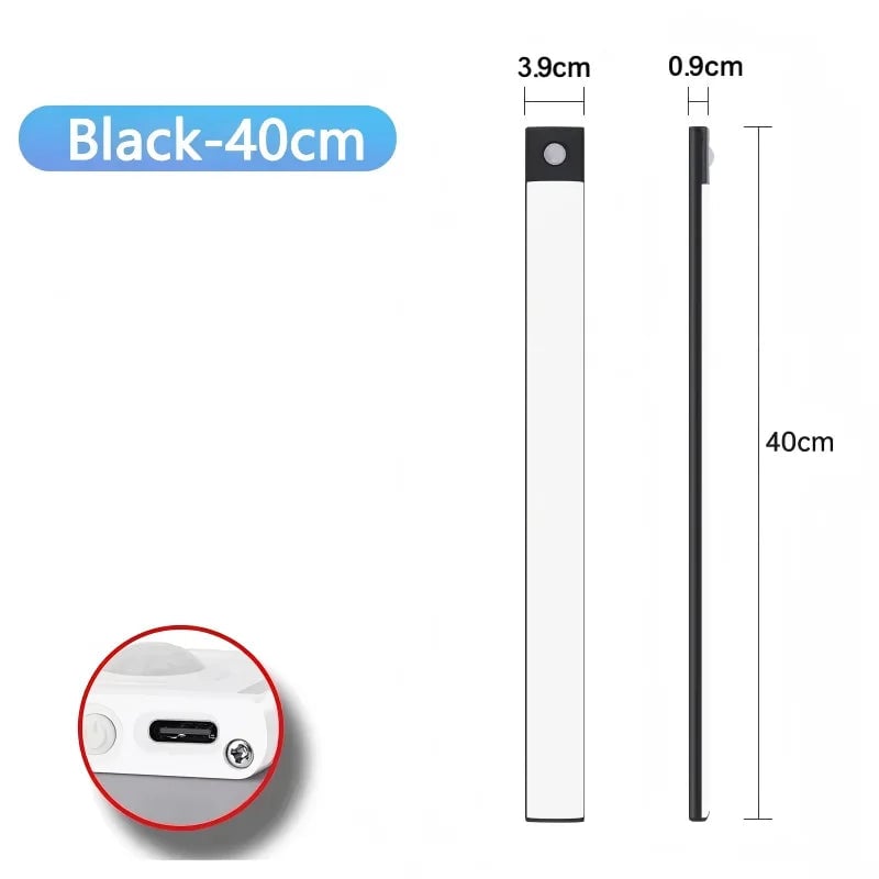 USB Rechargeable LED Cabinet Light Wireless Motion Sensor Magnetic